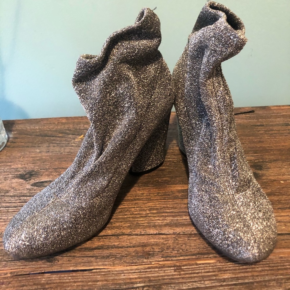 Silver Glitter Ankle Boot